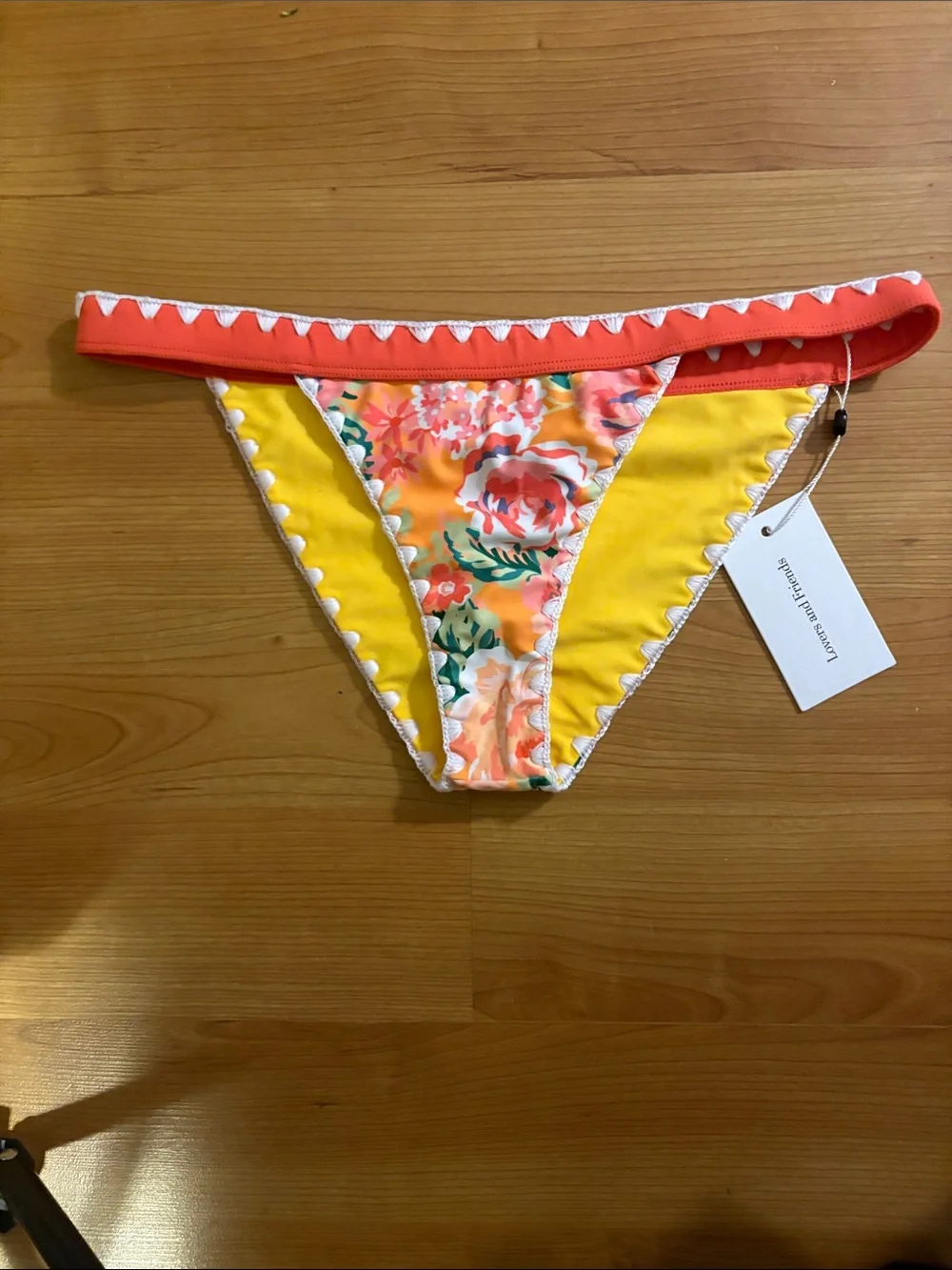 Adrift Bikini Bottom in Tangerine Floral Revolve Crochet